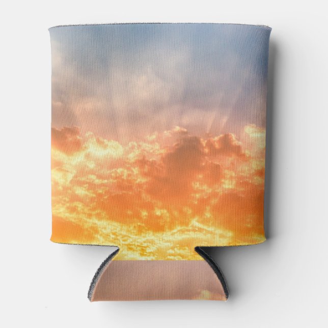 Colourful sunset: fiery sky twilight. can cooler (Front)