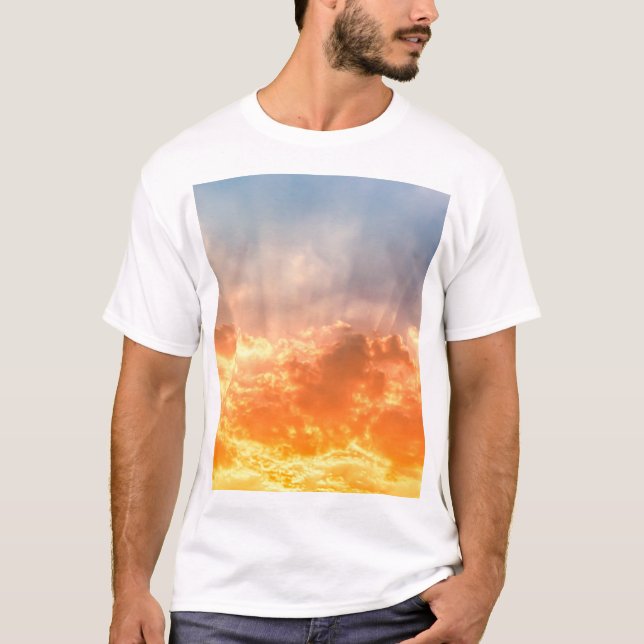 Colourful sunset: fiery sky twilight. T-Shirt (Front)