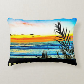 Colourful Sunset in Cardiff Accent Pillow