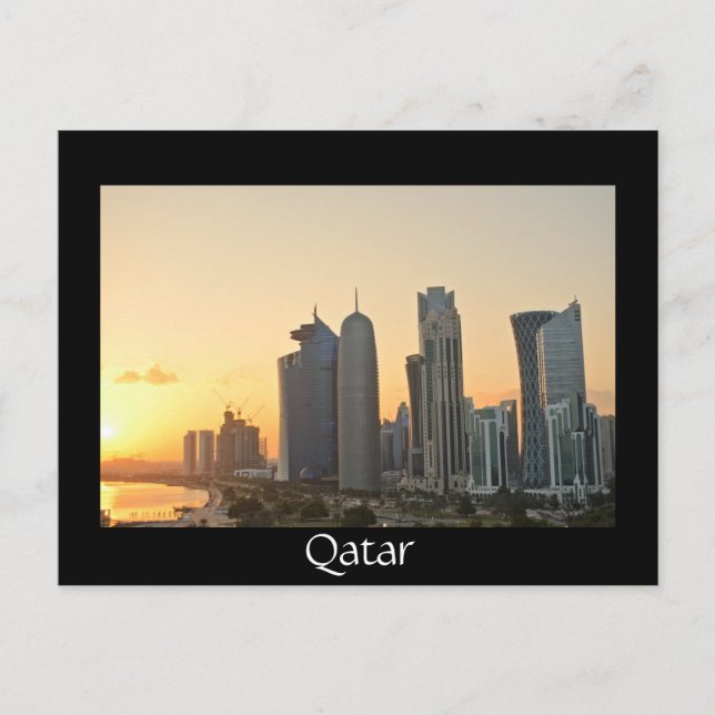 Colourful sunset over Doha, Qatar Postcard (Front)