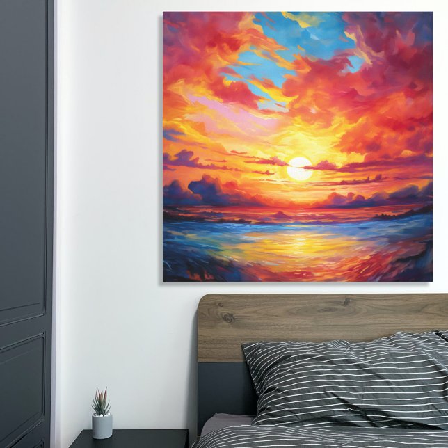 Colourful Sunset Painting Canvas Print (Creator Uploaded)