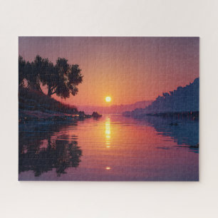 Colourful Sunset Sky and Water Photography Jigsaw Puzzle