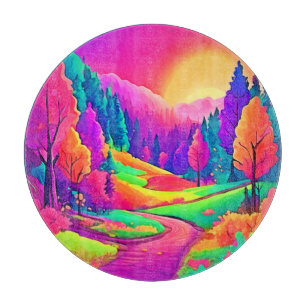 Colourful Sunset View Cutting Board