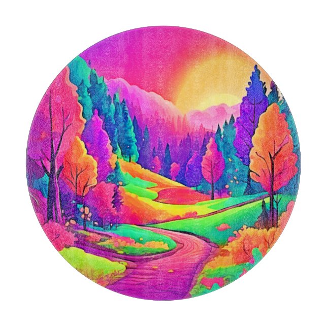 Colourful Sunset View Cutting Board (Front)