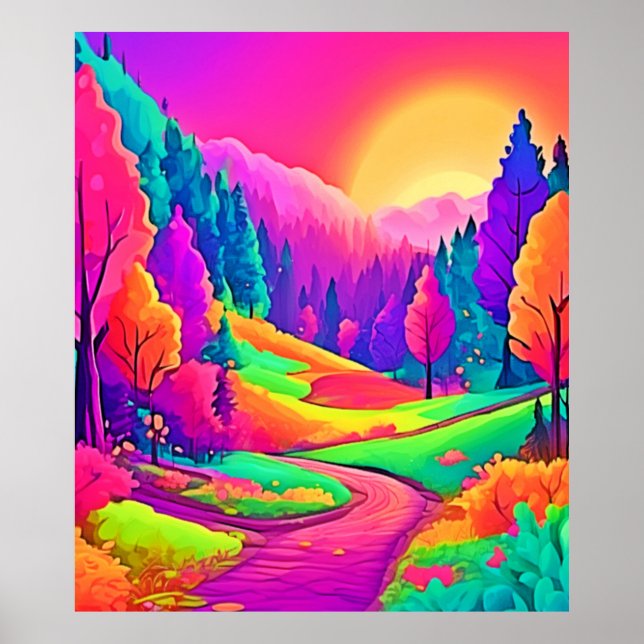 Colourful Sunset View Poster (Front)