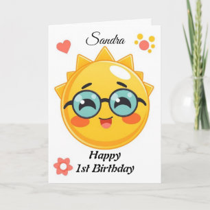 Colourful  Sunshine Happy Birthday Card