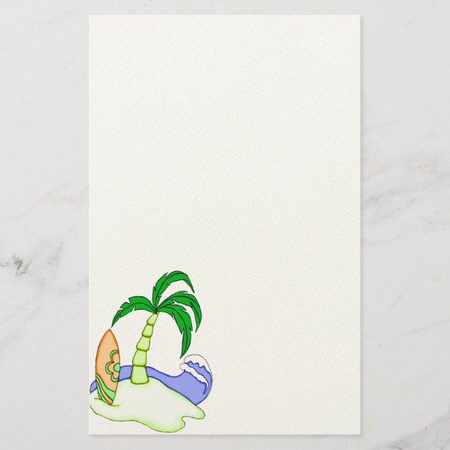 Colourful Surfboard Island 6 Stationery (Front)