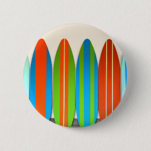 Colourful Surfboard Pattern Deisgn 2 Inch Round Button