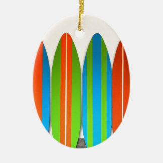Colourful Surfboard Pattern Deisgn Ceramic Ornament