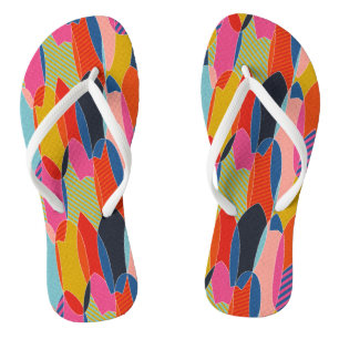 Colourful surfboards flip flops