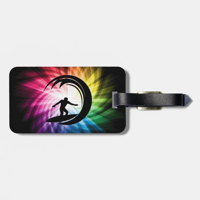 Colourful Surfing Luggage Tag (Back Horizontal)