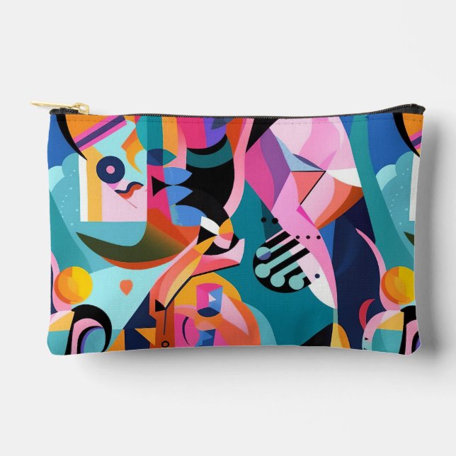 Colourful Surreal Abstract Pattern Accessory Pouch (Front)