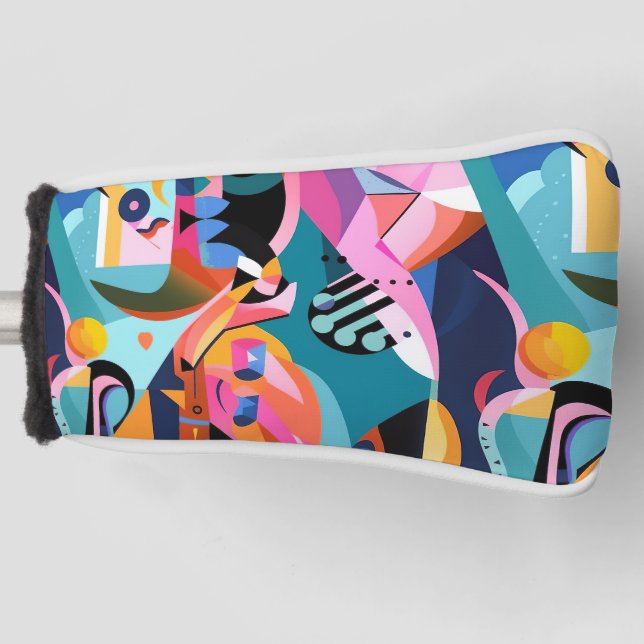Colourful Surreal Abstract Pattern Golf Head Cover (Front)