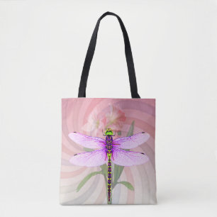 Colourful & Surreal Dragonfly 1960’s Theme Tote Bag