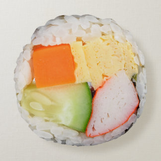 Colourful Sushi Photo Japanese Cuisine Round Pillow