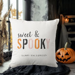 Colourful Sweet And Spooky | Happy Halloween  Outdoor Pillow<br><div class="desc">Colourful Sweet And Spooky | Happy Halloween</div>