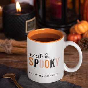 Colourful Sweet And Spooky   Happy Halloween  Two-Tone Coffee Mug