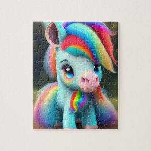 Colourful Sweet Baby Pony With Rainbow, Pony Jigsaw Puzzle