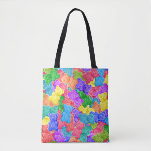 Colourful sweet jelly bears, gummy candies. Seamle Tote Bag