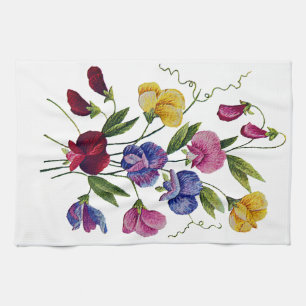Colourful Sweet Peas Kitchen Towel