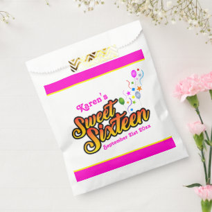 Colourful Sweet Sixteen with Balloons and Streamer Favour Bag