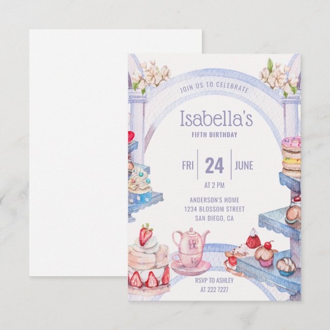 Colourful Sweet Treats Birthday Invitation (Front/Back)