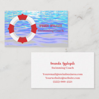 colourful Swimming Coach Instructor  Business Card