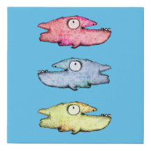 Colourful swimming happy fish