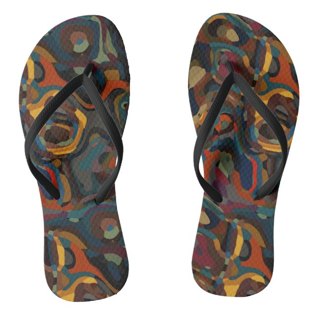 colourful swirl abstract flip flops (Footbed)