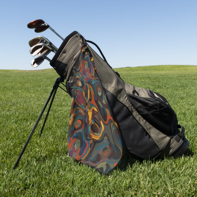 colourful swirl abstract golf towel (Green)