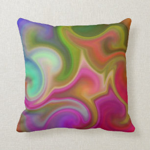 Colourful Swirl Abstract Throw Pillow
