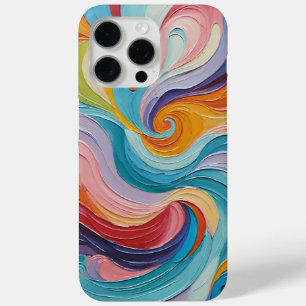 Colourful swirl art pattern iPhone 15 pro max case