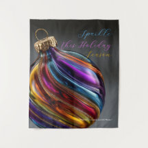 Colourful Swirl Glass Ornament Sparkle Holiday