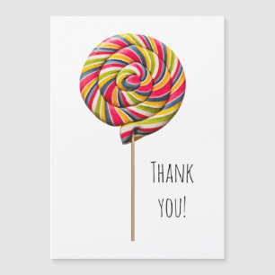 Colourful Swirl Lollipop Magnet Card