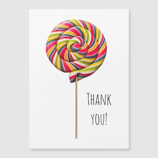 Colourful Swirl Lollipop Magnet Card (Front)