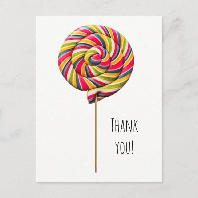 Colourful Swirl Lollipop Postcard (Front)