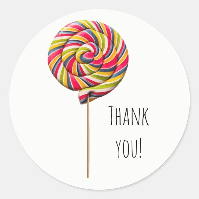 Colourful Swirl Lollipop Sticker (Front)
