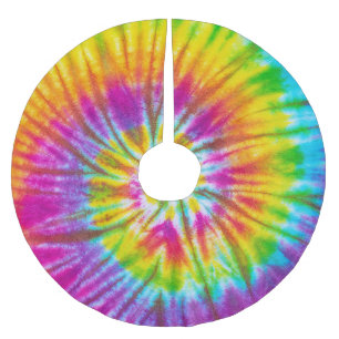 Colourful Swirl Tie-Dye Abstract. Brushed Polyester Tree Skirt