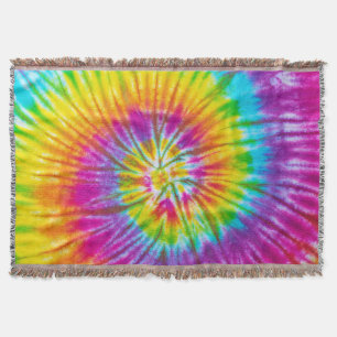 Colourful Swirl Tie-Dye Abstract. Throw Blanket