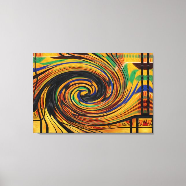 Colourful Swirled Designed Stretched Canvas Print (Front)
