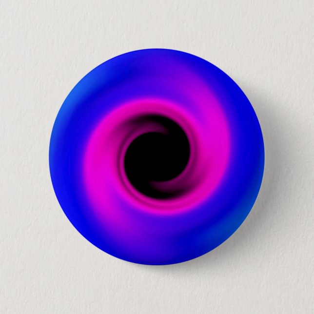 Colourful swirling black hole 2 inch round button (Front)