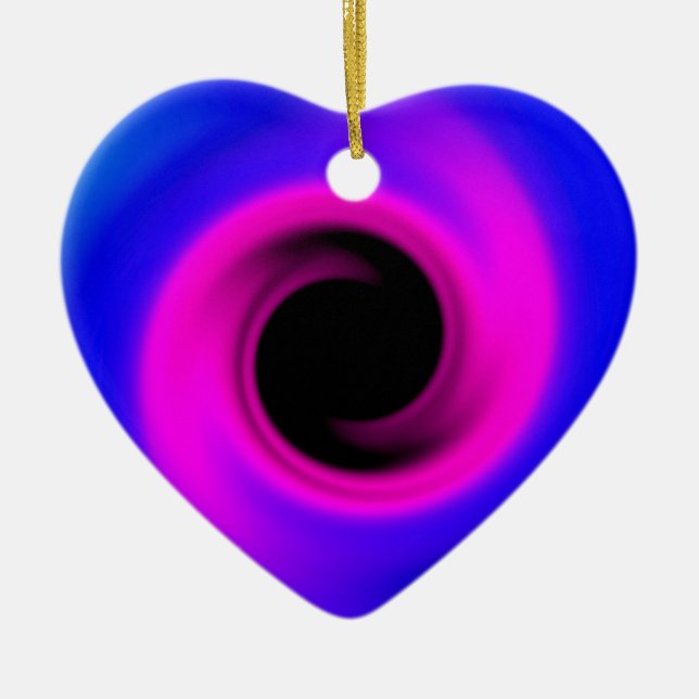 Colourful swirling black hole ceramic ornament (Front)