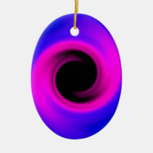 Colourful swirling black hole ceramic ornament
