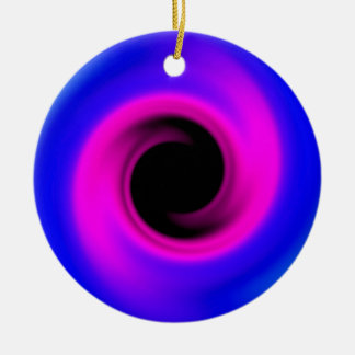 Colourful swirling black hole ceramic ornament