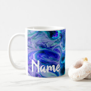 Colourful Swirling Blue Design Coffee Mug Cup