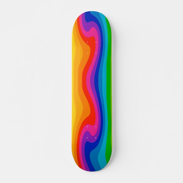 Colourful Swirling Colour Wheel Skateboard (Front)
