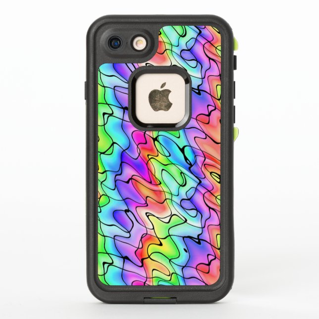 Colourful Swirling Pen and Watercolor LifeProof iPhone Case (Back)