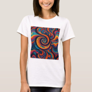 Colourful Swirling Typography - Psychedelic Design T-Shirt