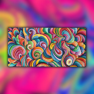 Colourful Swirling Watercolor Abstract Desk Mat