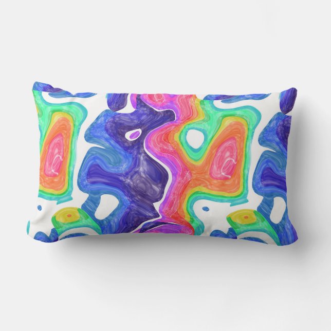 colourful swirls  lumbar pillow (Front)
